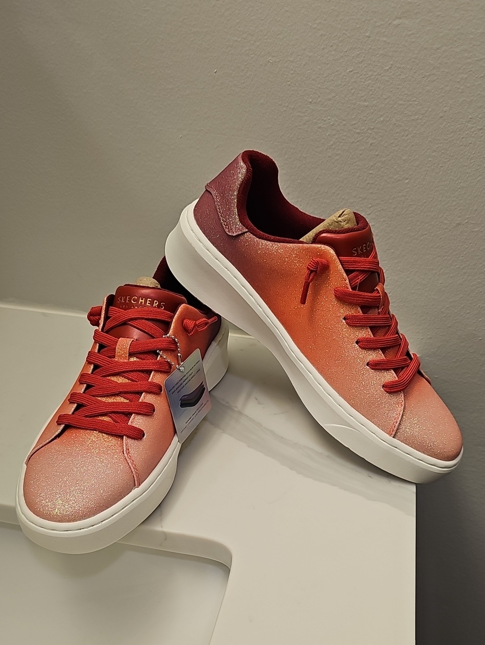 Skechers Street Glitter Casual Court Break Enchanted Glitz Sneakers. New In Box.